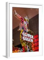 Cowgirl Glitter Gulch Neon Sign-Michael DeFreitas-Framed Photographic Print