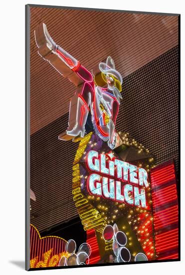 Cowgirl Glitter Gulch Neon Sign-Michael DeFreitas-Mounted Photographic Print