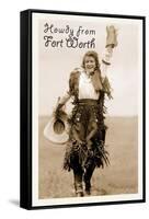 Cowgirl in Chaps, Howdy from Ft. Worth, Texas-null-Framed Stretched Canvas