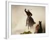 Cowgirl Lassoing on the Range-DLILLC-Framed Photographic Print