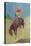 Cowgirl on Bucking Horse Painting-null-Stretched Canvas