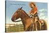 Cowgirl on Horse-null-Stretched Canvas