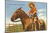 Cowgirl on Horse-null-Mounted Art Print