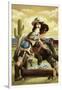 Cowgirl Pinup-Lantern Press-Framed Art Print