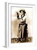 Cowgirl Pointing Gun-null-Framed Art Print