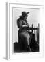 Cowgirl Portrait - Miss F G Kimberley Cutting an Apple-Lantern Press-Framed Art Print