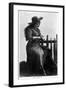 Cowgirl Portrait - Miss F G Kimberley Cutting an Apple-Lantern Press-Framed Art Print