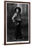 Cowgirl Portrait - Miss Rita Leggiero Holding a Knife-Lantern Press-Framed Art Print