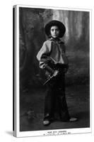 Cowgirl Portrait - Miss Rita Leggiero Holding a Knife-Lantern Press-Stretched Canvas