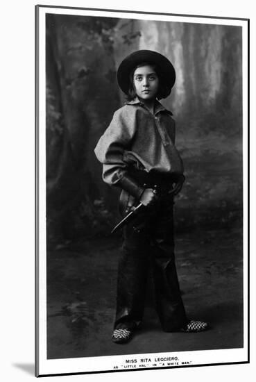 Cowgirl Portrait - Miss Rita Leggiero Holding a Knife-Lantern Press-Mounted Art Print