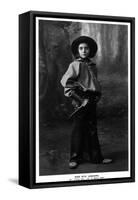 Cowgirl Portrait - Miss Rita Leggiero Holding a Knife-Lantern Press-Framed Stretched Canvas