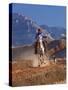 Cowgirl Riding a Trail in the Big Horn Mountains, Shell, Wyoming, USA-Joe Restuccia III-Stretched Canvas