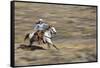 Cowgirl Riding at Full Speed in Motion-Terry Eggers-Framed Stretched Canvas