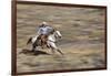 Cowgirl Riding at Full Speed in Motion-Terry Eggers-Framed Photographic Print