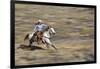 Cowgirl Riding at Full Speed in Motion-Terry Eggers-Framed Photographic Print