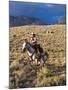 Cowgirl Riding at Full Speed in Motion-Terry Eggers-Mounted Photographic Print