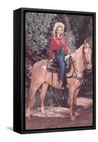 Cowgirl Riding Palomino-null-Framed Stretched Canvas