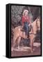 Cowgirl Riding Palomino-null-Framed Stretched Canvas