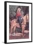 Cowgirl Riding Palomino-null-Framed Art Print