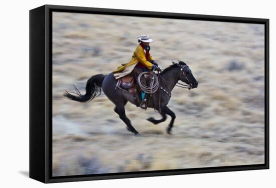 Cowgirl Riding the Range-Terry Eggers-Framed Stretched Canvas