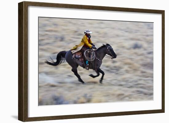 Cowgirl Riding the Range-Terry Eggers-Framed Photographic Print