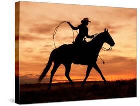 Cowgirl Silhouette-J.C. Leacock-Stretched Canvas