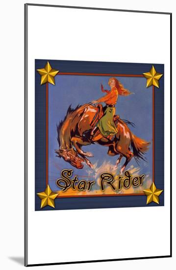 Cowgirl Star Rider-null-Mounted Giclee Print