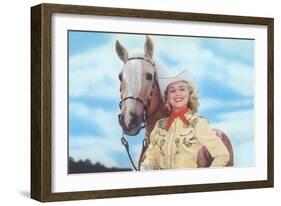 Cowgirl with Palomina-null-Framed Art Print