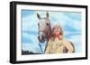 Cowgirl with Palomina-null-Framed Art Print