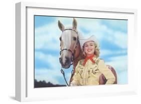 Cowgirl with Palomina-null-Framed Art Print