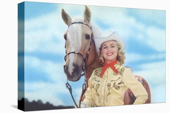 Cowgirl with Palomina-null-Stretched Canvas