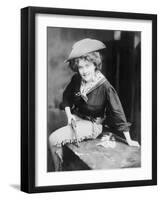 Cowgirl with Pistol and Poker Hand-null-Framed Art Print