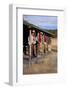 Cowgirls and Cowboys outside a Cabin-Terry Eggers-Framed Photographic Print