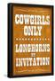Cowgirls Only Longhorns By Invitation Sign Poster-null-Framed Poster