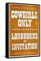 Cowgirls Only Longhorns By Invitation Sign Poster-null-Framed Stretched Canvas