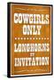 Cowgirls Only Longhorns By Invitation Sign Poster-null-Framed Poster