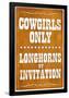 Cowgirls Only Longhorns By Invitation Sign Poster-null-Framed Poster