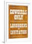 Cowgirls Only Longhorns By Invitation-null-Framed Art Print