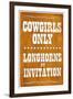 Cowgirls Only Longhorns By Invitation-null-Framed Art Print