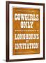 Cowgirls Only Longhorns By Invitation-null-Framed Art Print