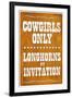 Cowgirls Only Longhorns By Invitation-null-Framed Art Print