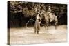 Cowgirls Roping-null-Stretched Canvas