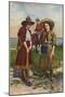 Cowgirls Trying the Lasso-null-Mounted Art Print