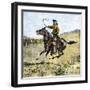 Cowhand Rounding Up Cattle Mixed in with the Horse Herd-null-Framed Giclee Print