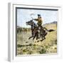 Cowhand Rounding Up Cattle Mixed in with the Horse Herd-null-Framed Giclee Print