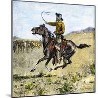 Cowhand Rounding Up Cattle Mixed in with the Horse Herd-null-Mounted Giclee Print