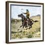 Cowhand Rounding Up Cattle Mixed in with the Horse Herd-null-Framed Giclee Print