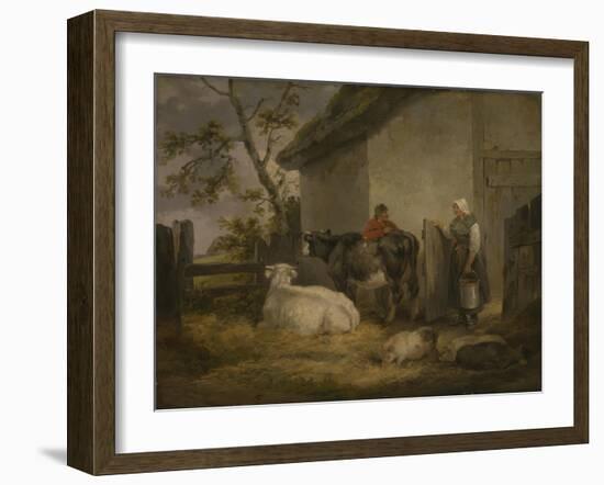 Cowherd and Milkmaid-George Morland-Framed Giclee Print