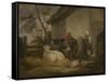 Cowherd and Milkmaid-George Morland-Framed Stretched Canvas