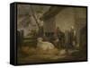 Cowherd and Milkmaid-George Morland-Framed Stretched Canvas